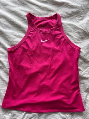 Nike Hot Pink Racerback Athletic Tank with White Swoosh
